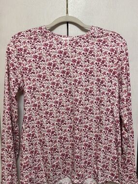 Floral Long-Sleeve Pajama Top and Shorts